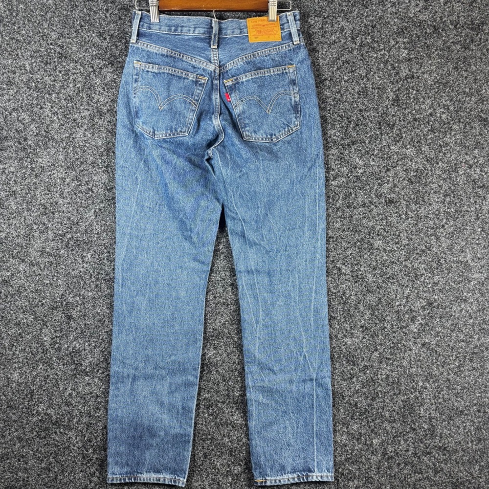 Levis Premium 501 Original Fit Jeans Womens 25x30 Blue Straight Leg 12501-0400 - Picture 2 of 7